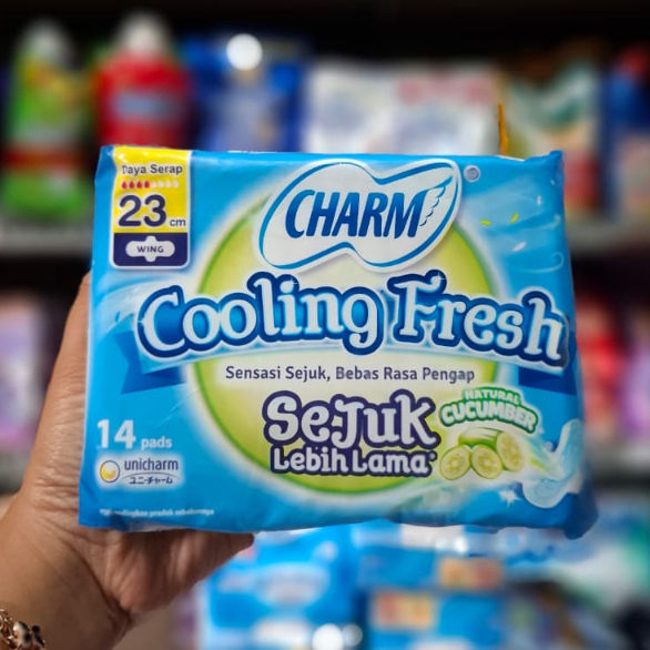 CHARM Cooling Fresh 23cm Sejuk Natural Cucumber 14pads
