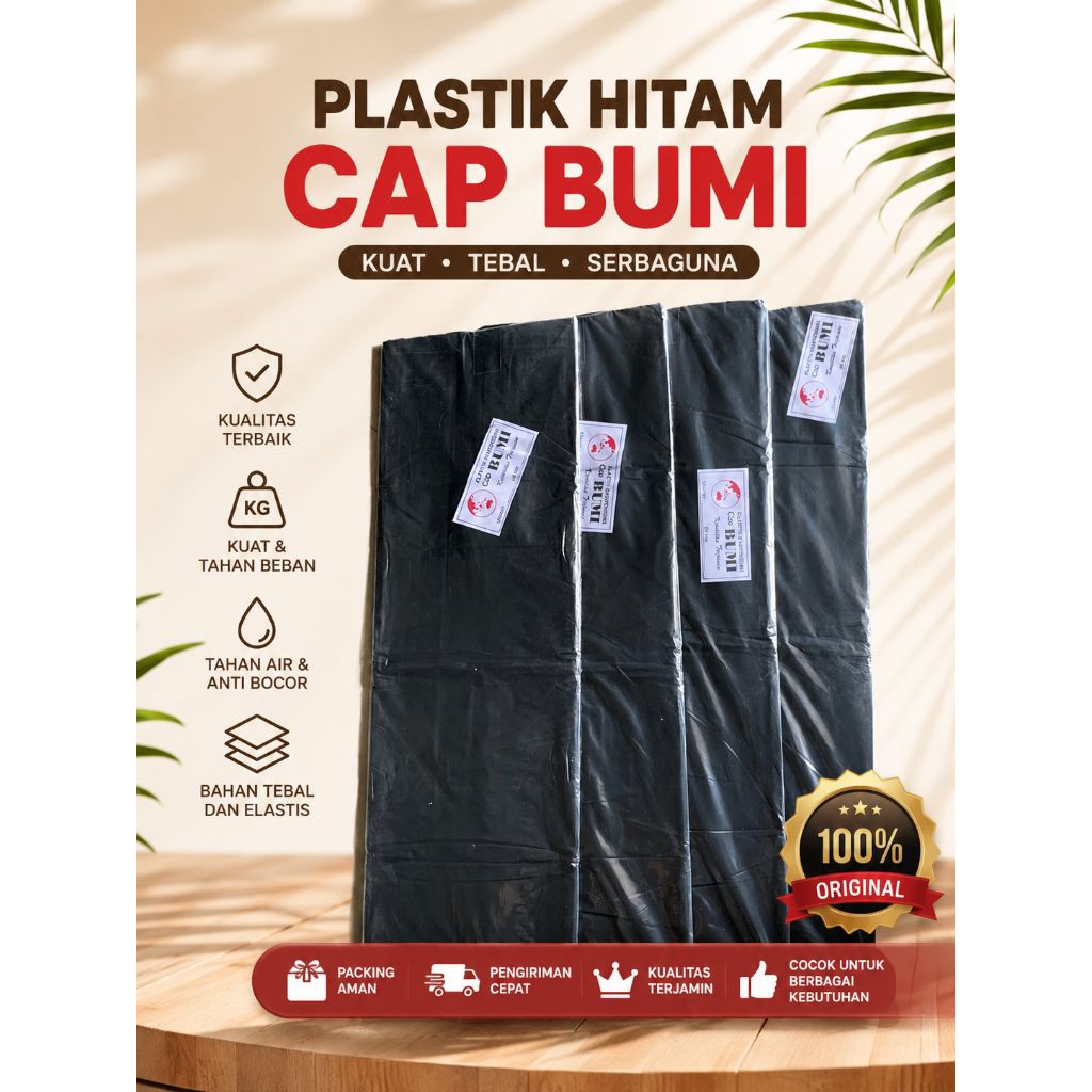 Plastik Cap Bumi Hitam Mengkilap - Plastik Cap Bumi Harga Meteran