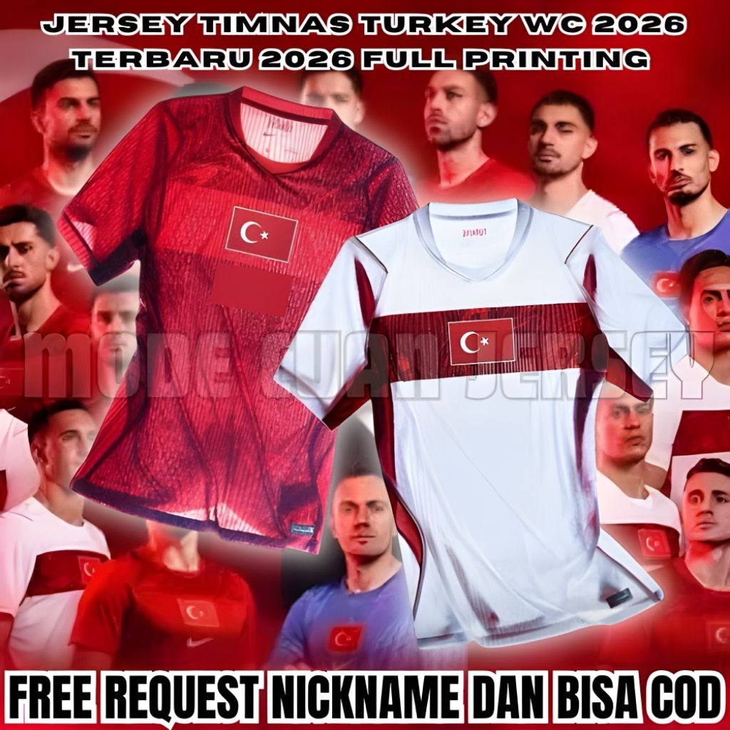 Jersey Kaos Timnas Turki Pildun 2026 Home Away Terbaru 2026 Full Printing Free Request Nickname