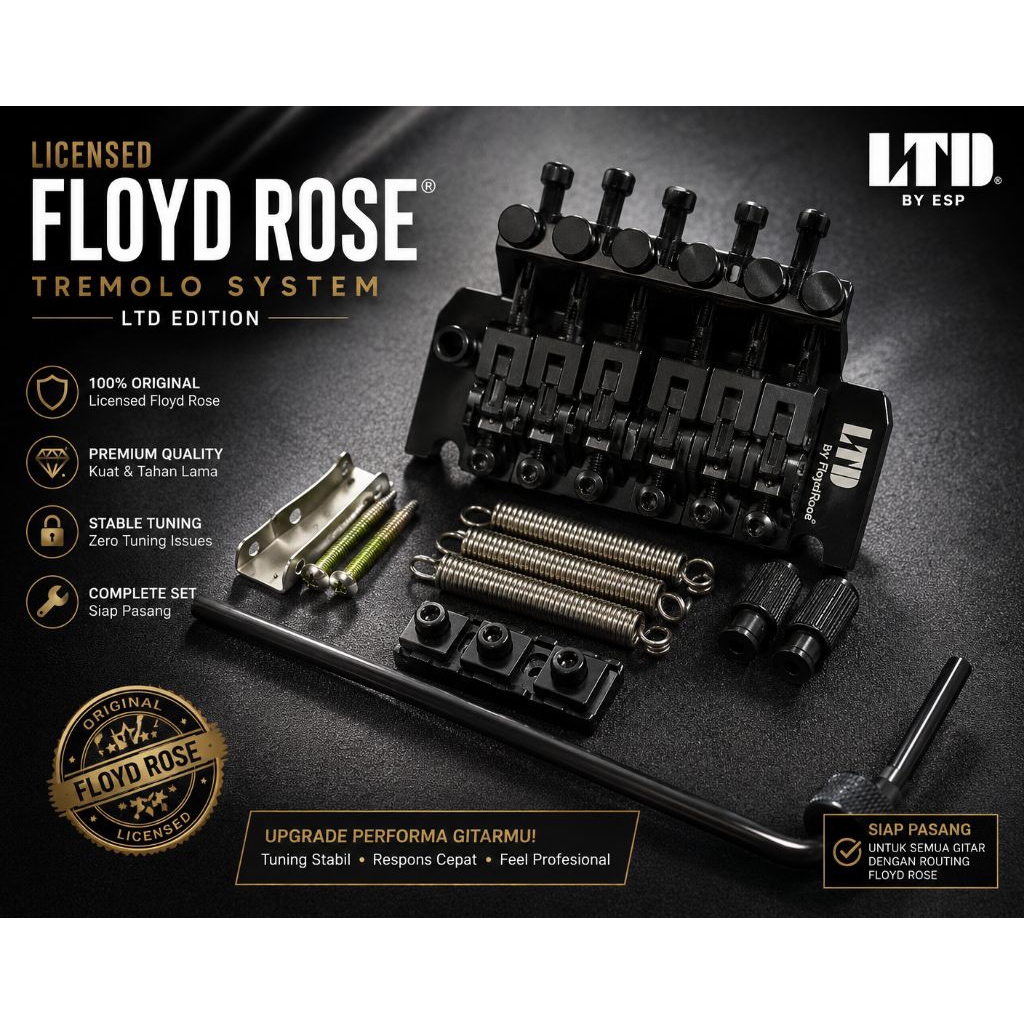 tremolo updown gitar elektrik Floydrose by Ltd original black