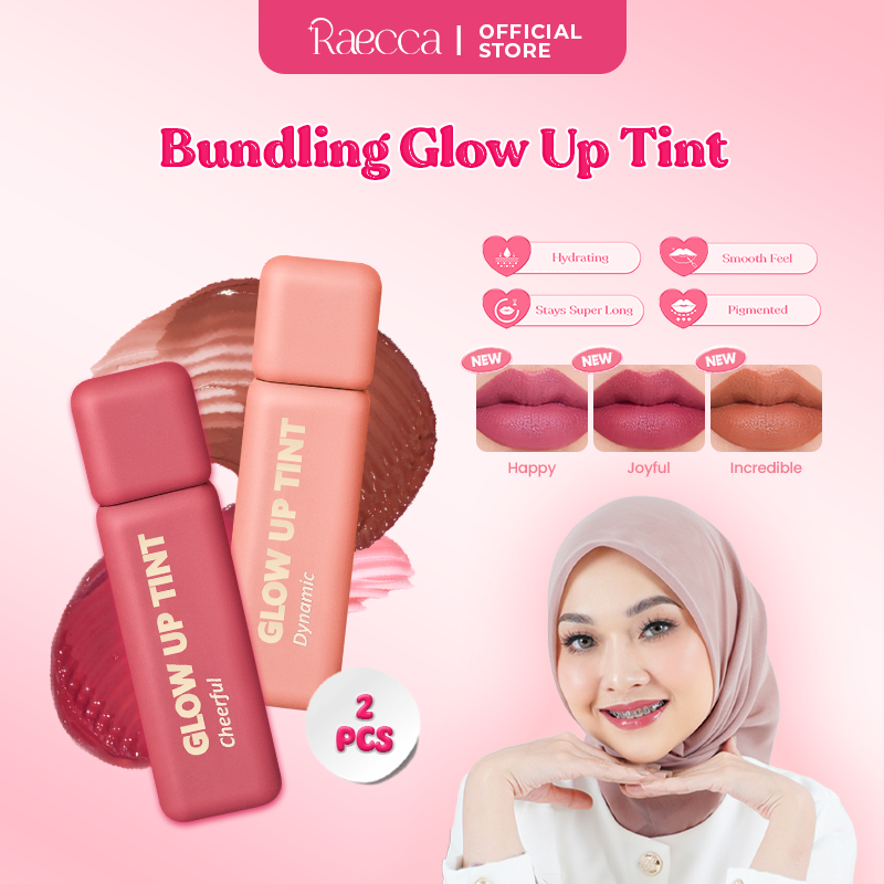 Bundling Raecca Glow Up Tint - Liptint Raecca dengan Hyaluronic Acid Melembapkan Bibir Kering 5.5ml 