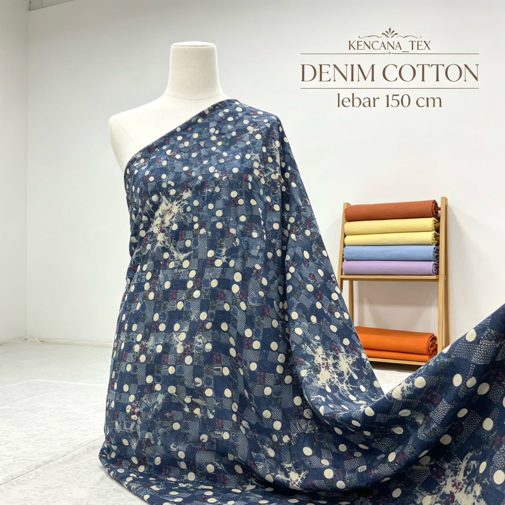 kain katun motif - kain katun premium - kain katun denim motif - kain katun denim - kain katun - CA
