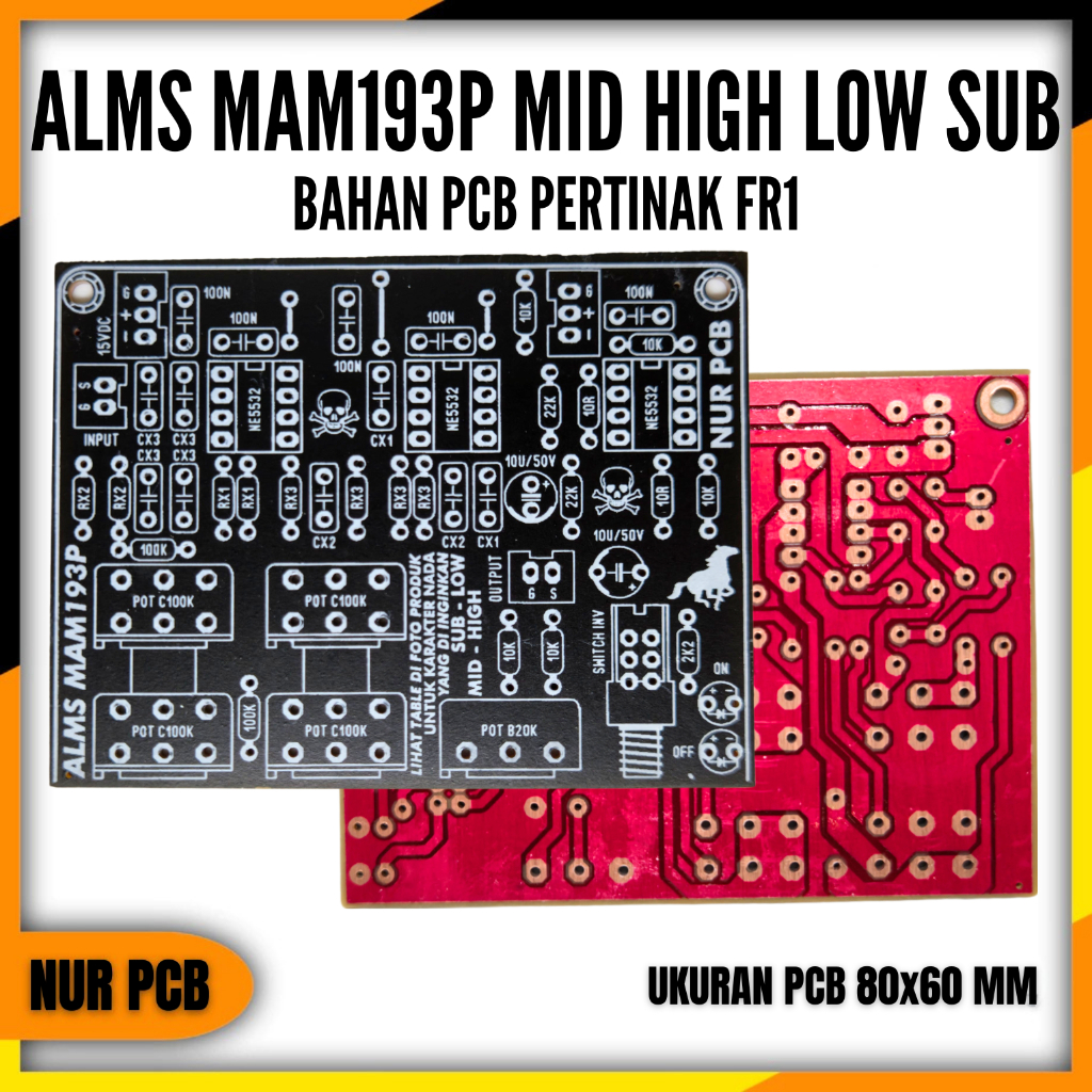 PCB ALMS MAM193P Universal High Mid Low Sub 2 Way 3 Way 4 Way 8x6cm TC-002