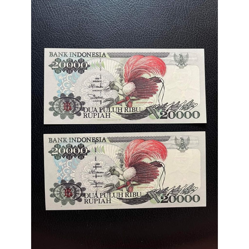 Uang Kuno 20000 Rupiah Cendrawasih 1992 ATAU 1995 UNC/GRESS