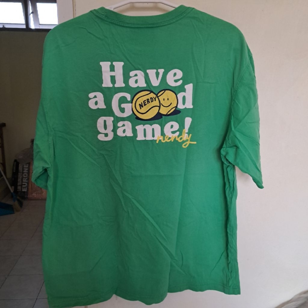Kaos Tennis Hijau Have a Good Game Tag Nerdy