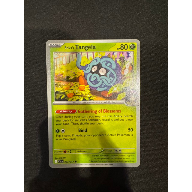 Kartu Koleksi TCG Pokemon Erika's Tangela 007/217 English