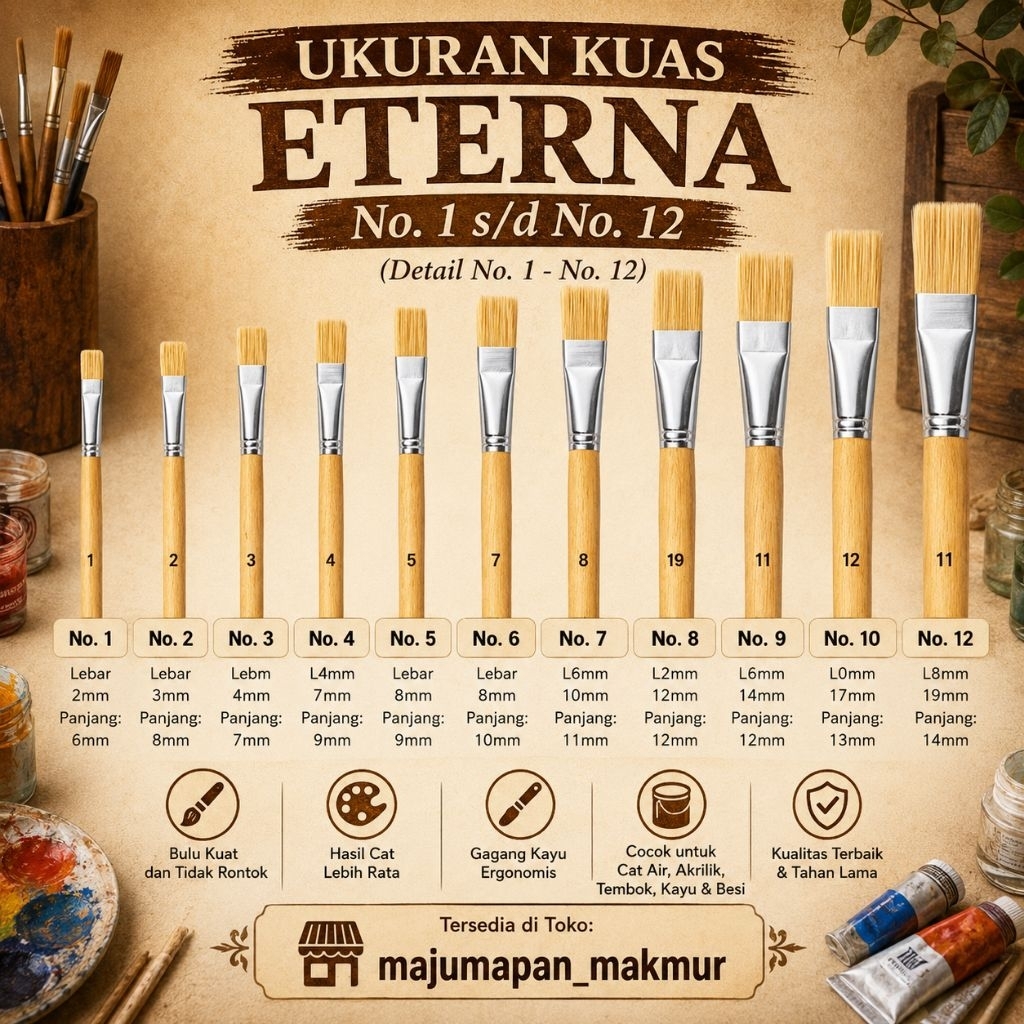 Kuas Lukis Eterna Kuas Gambar Eterna Artist Paint Brush Melukis