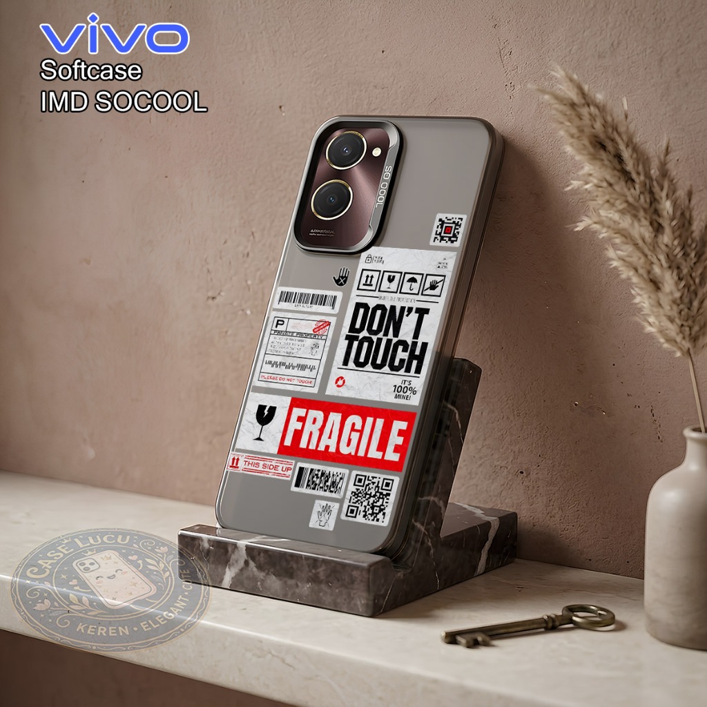 Case IMD So Cool Vivo Y18 Y03 Y36 Y27 5G Y27S Y27 4G Y28 Y17S Pelindung Hp Kilau/Glossy Silikon Case