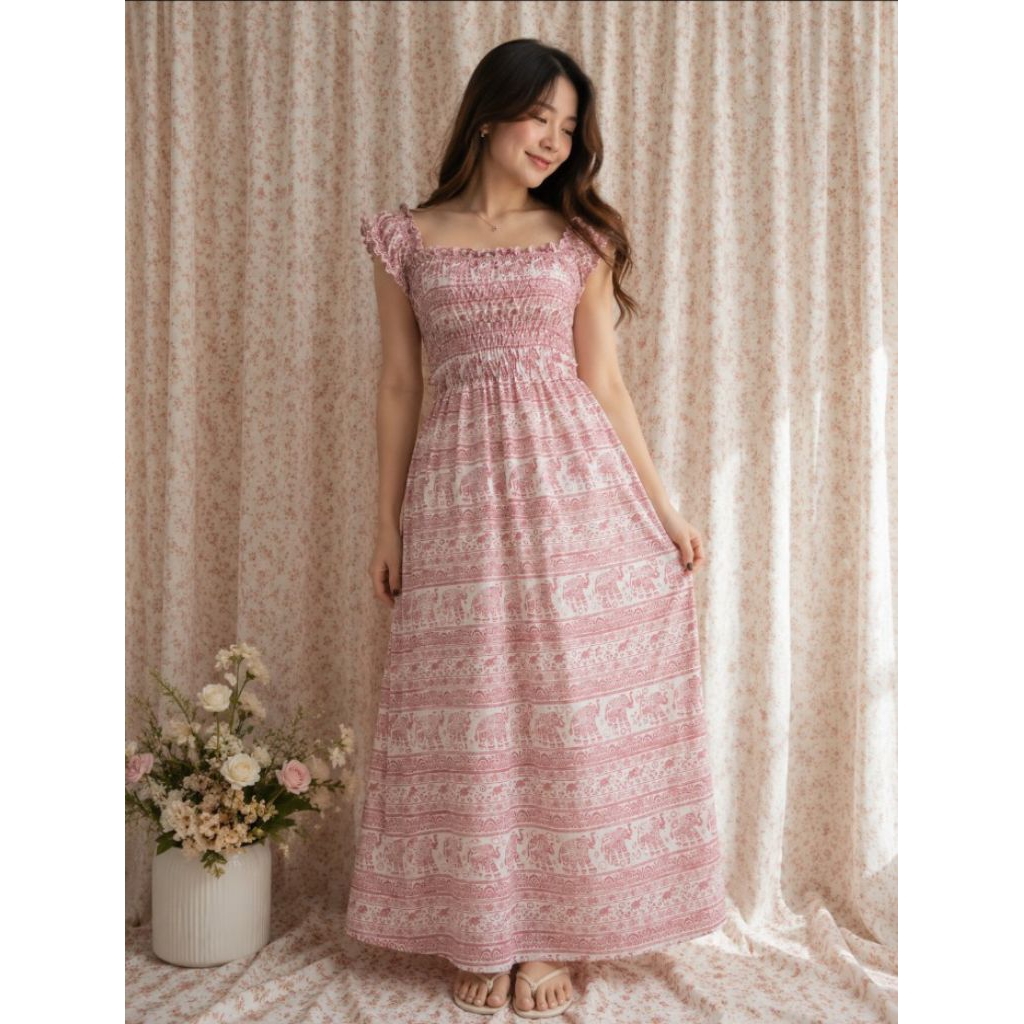 Dress Smokk/DASTER FULL KARET DADA/DASTER KOREAN