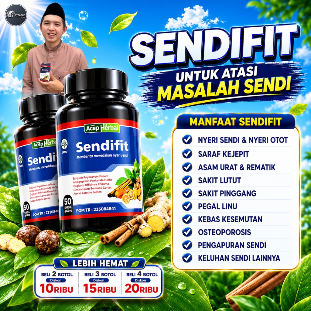 Sendifit Original Obat Nyeri Sendi Asam Urat Saraf Kejepit Sakit Lutut Nyeri Otot Pegal Linu Rematik