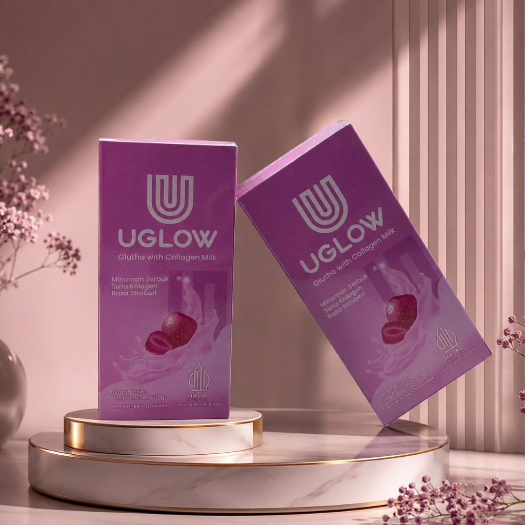 U'GLOW Glutha Collagen Susu Pemutih - 1 box isi 10 sachet
