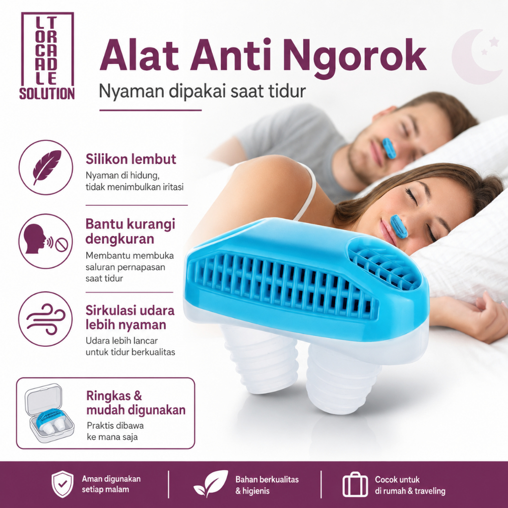 Peralatan Anti Ngorok Penghilang Dengkur Belt Stop Snoring Solution Saat Tidur Agar Tidak Mendengkur