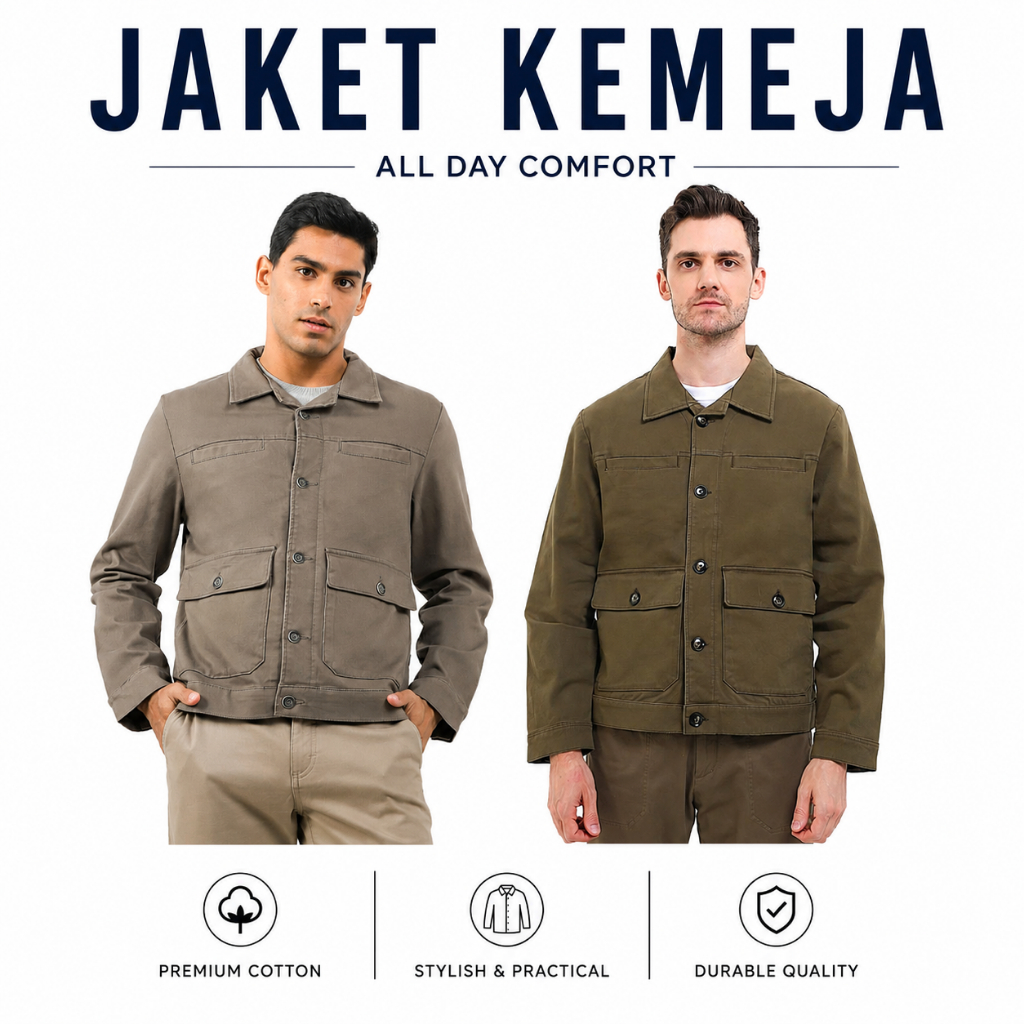 Jaket Kemeja Polos Pria Andrew Smith