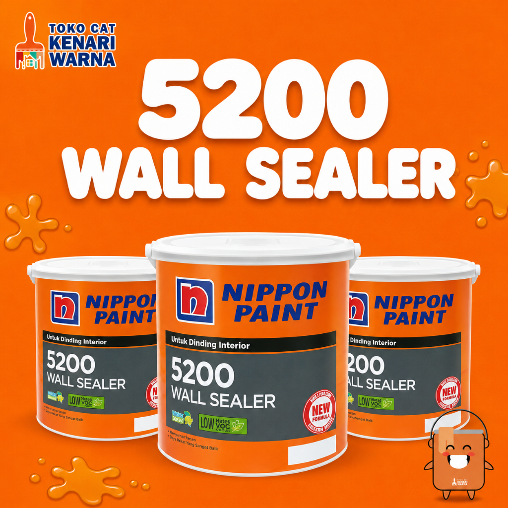 NIPPON PAINT - 5200 WALL SEALER -4KG- CAT DASAR DINDING INTERIOR NIPPON PAINT