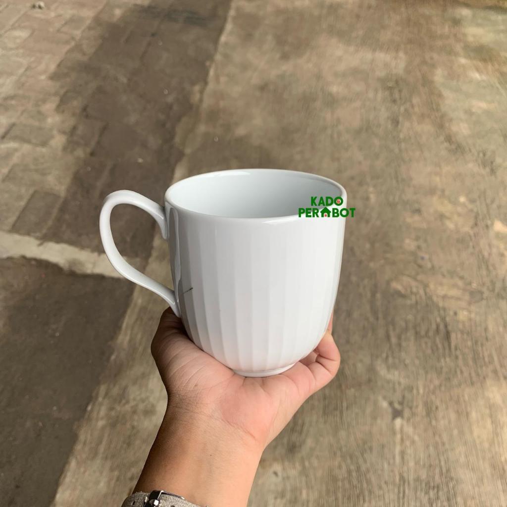 Mug Set Keramik 2Pcs Putih Polos-Cangkir Keramik-Mug Keramik Putih Polos