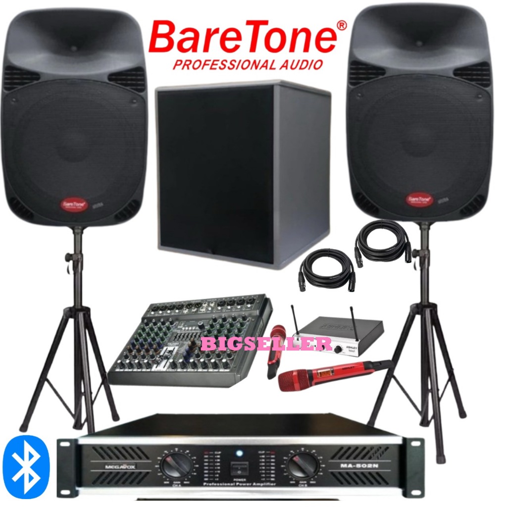 Paket speaker baretone 15 inch outdoor/ indoor sound system subwoofer 12 inch