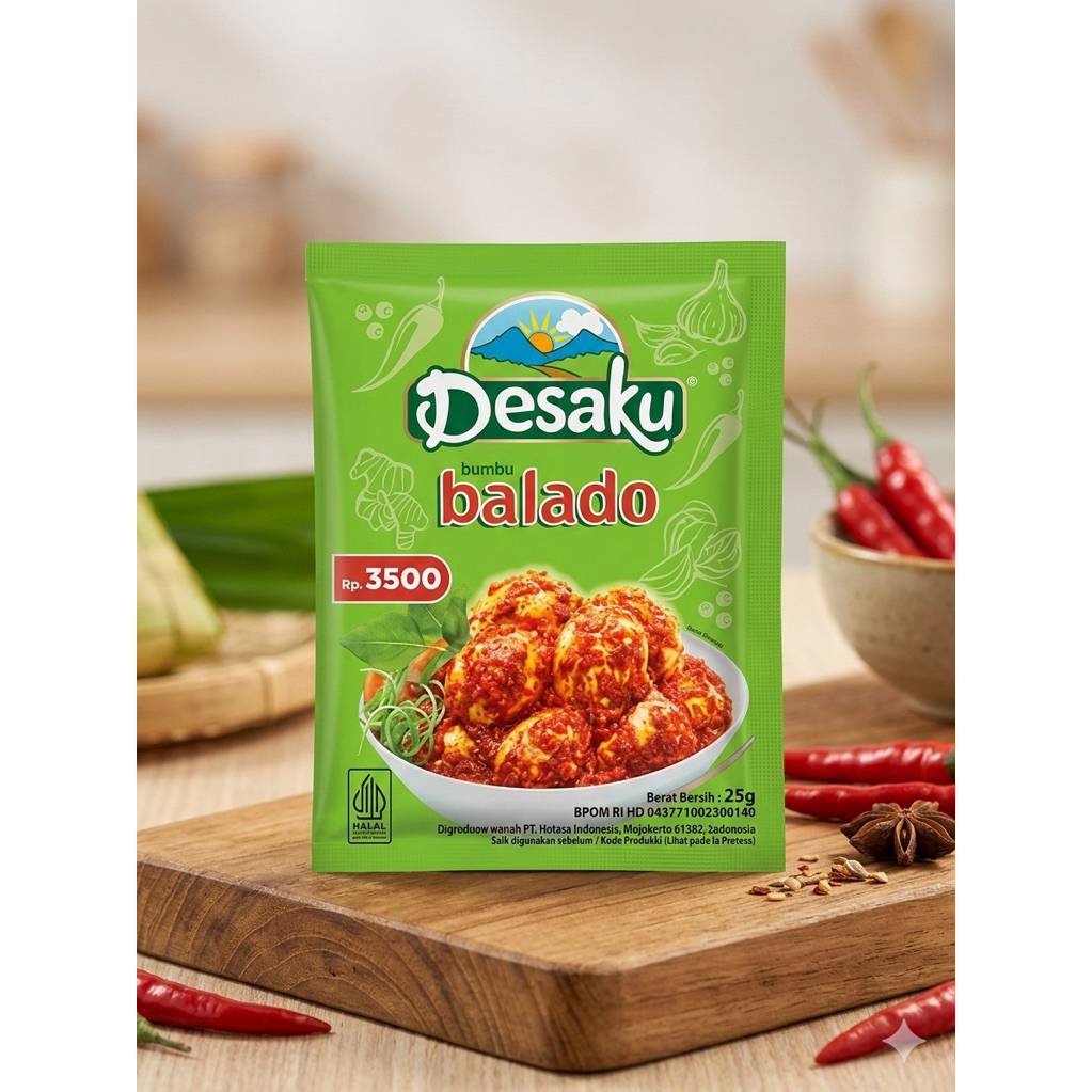 Desaku Balado 1 renteng isi 10pcs / Desaku Balado sachet