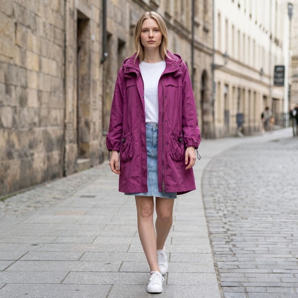 BURBERRY Jacket Hoodie Wanita Water Resistance