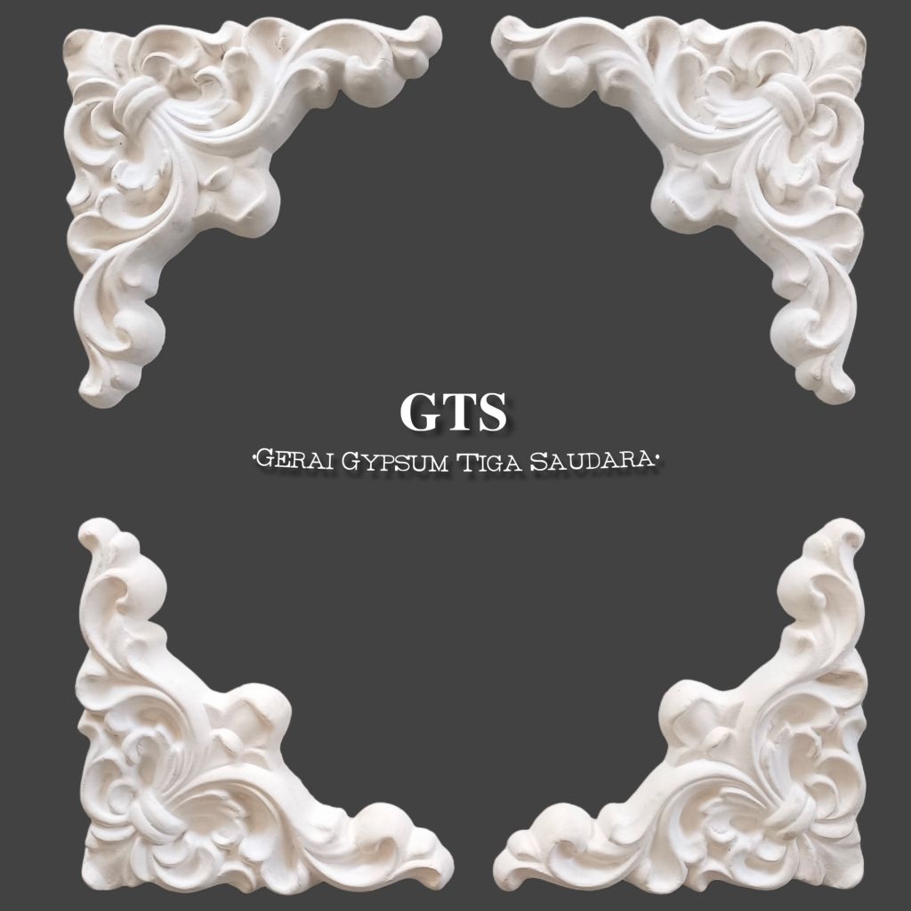 Ornamen GYPSUM 3d (4pcs) - Ornamen sudutan GIPSUM 25cm - Sudutan Moulding