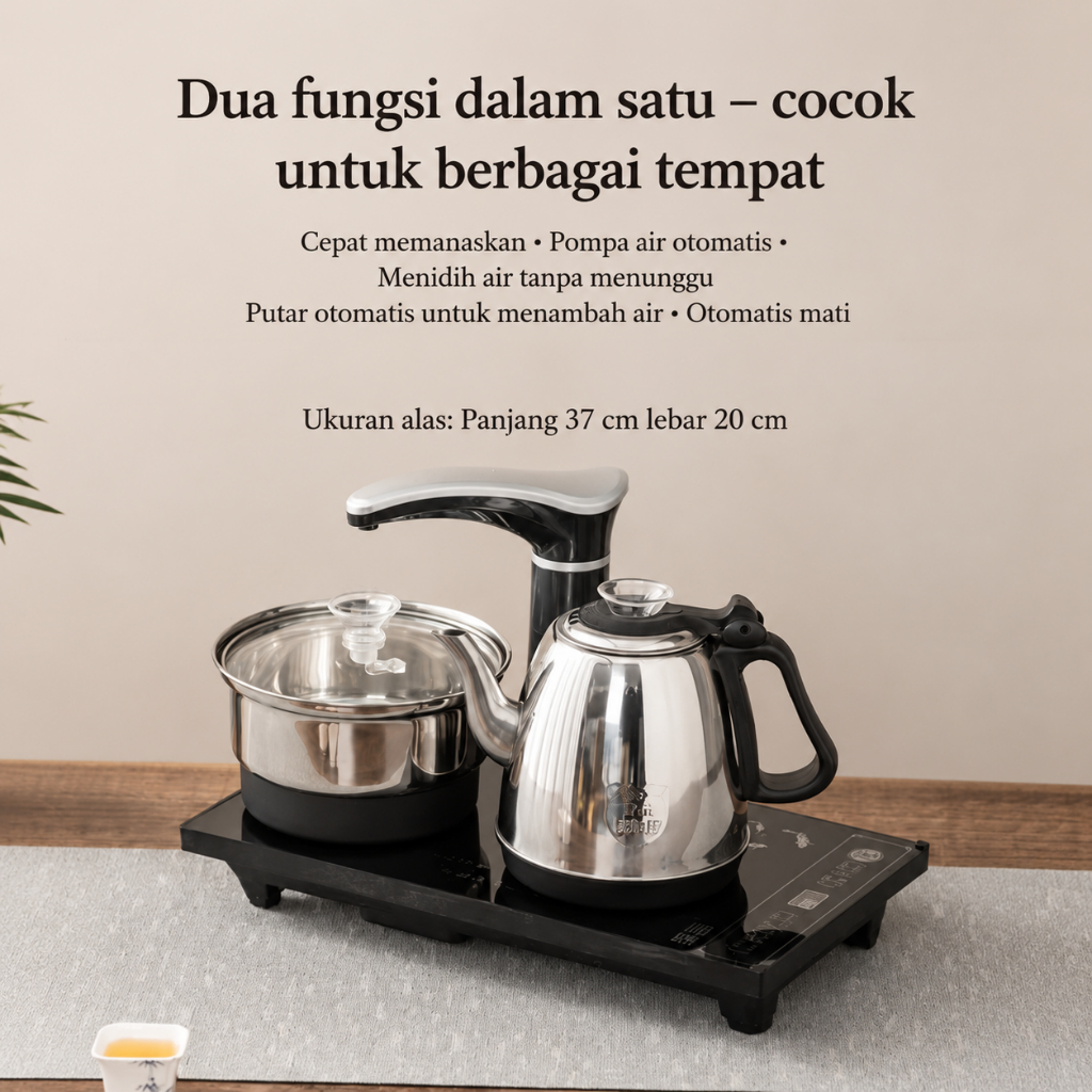 TERBARU Teko Elektrik Otomatis Teko Kaca Teko Stainless 304 Listrik Teko pemanas air listrik