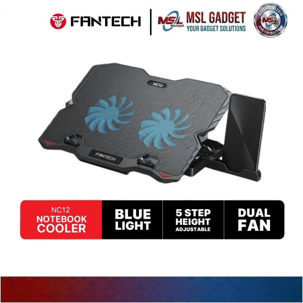 FANTECH NC12 NC14 Cooling Pad Notebook Cooler Dudukan Pendingin Laptop With Phone Stand USB HUB