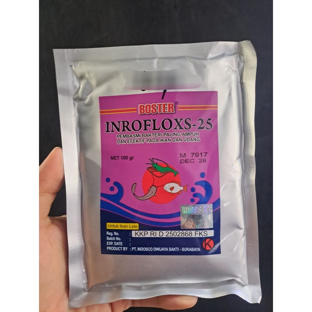 Inrofloxs / Obat Ikan Boster Inrofloxs-25 / Obat Ikan Kolam / Obat Ikan Lele Gurami Patin Nila / Oba