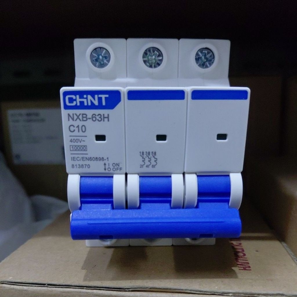 MCB CHINT NXB-63H 3P 10A 10KA/MCB CHINT 3P 10A ORIGINAL