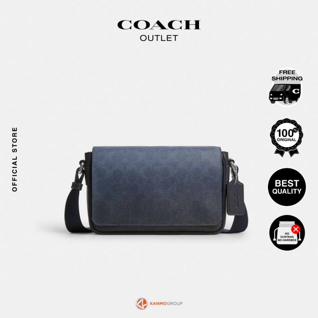 Coach Jack Small Flap Crossbody Bag In Ombre Signature Canvas - Tas Selempang Pria