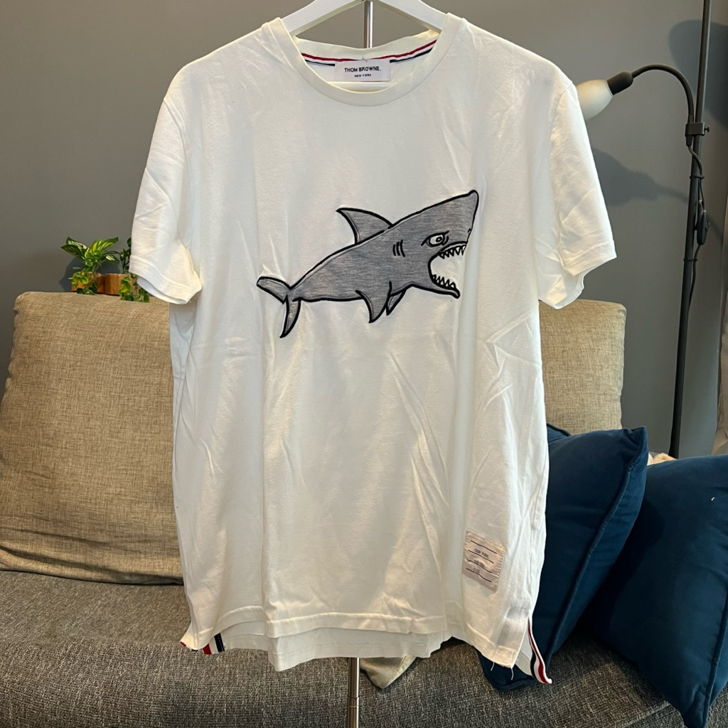 Preloved - Thom Browne grey shark graphic Tshirt