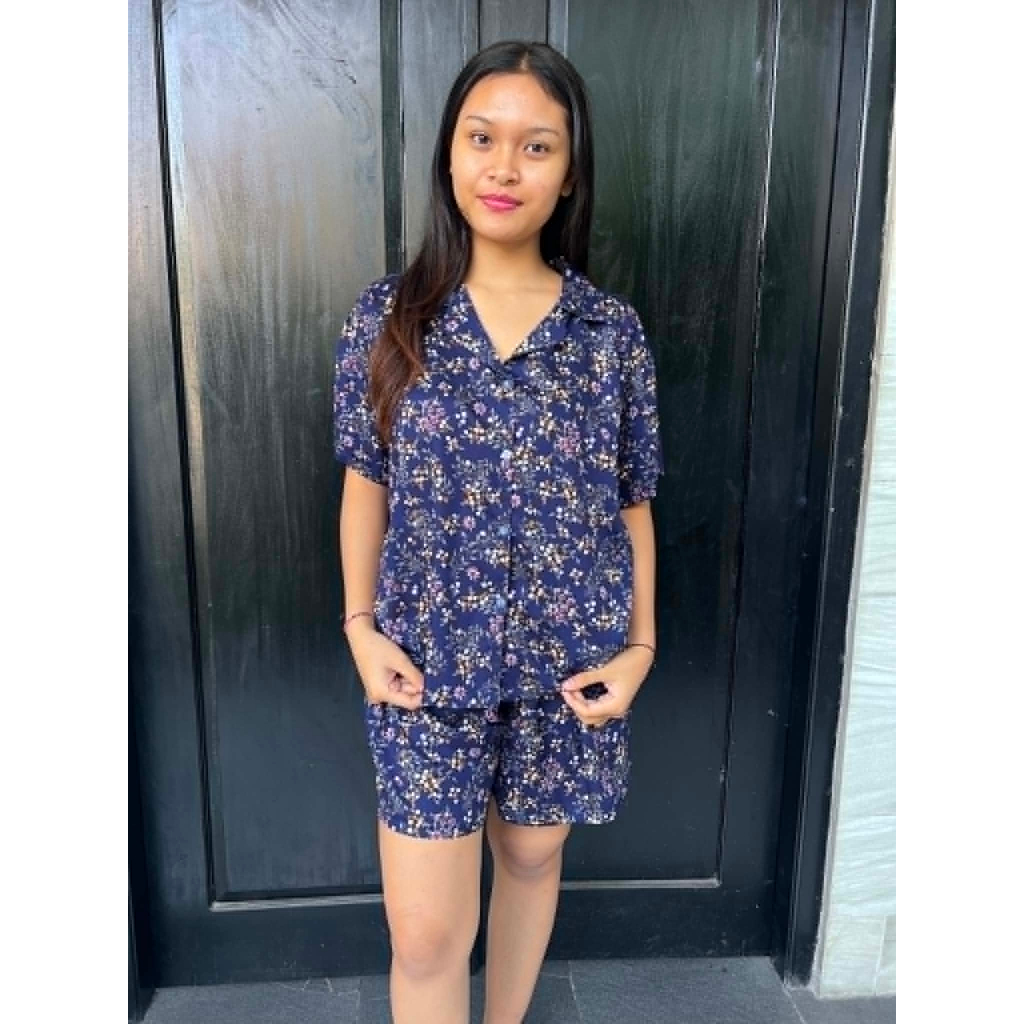 One Set pyama Motif Terbaru Setelan Rayon Motif viral Premium adem dan lembut