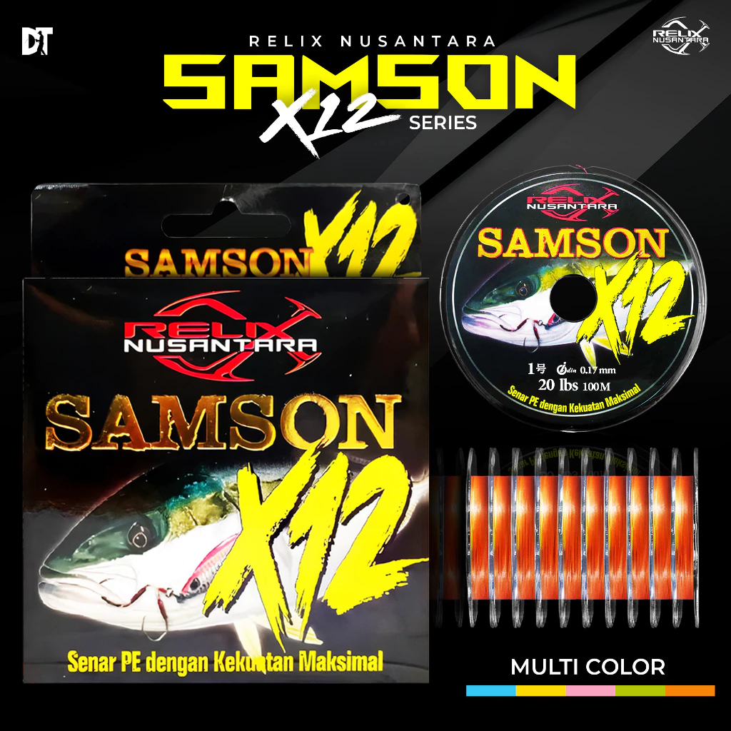 SAMSON X12 RELIX NUSANTARA SENAR PANCING BENANG PE CONNECTING 100 METER | SENAR PE RELIX NUSANTARA |
