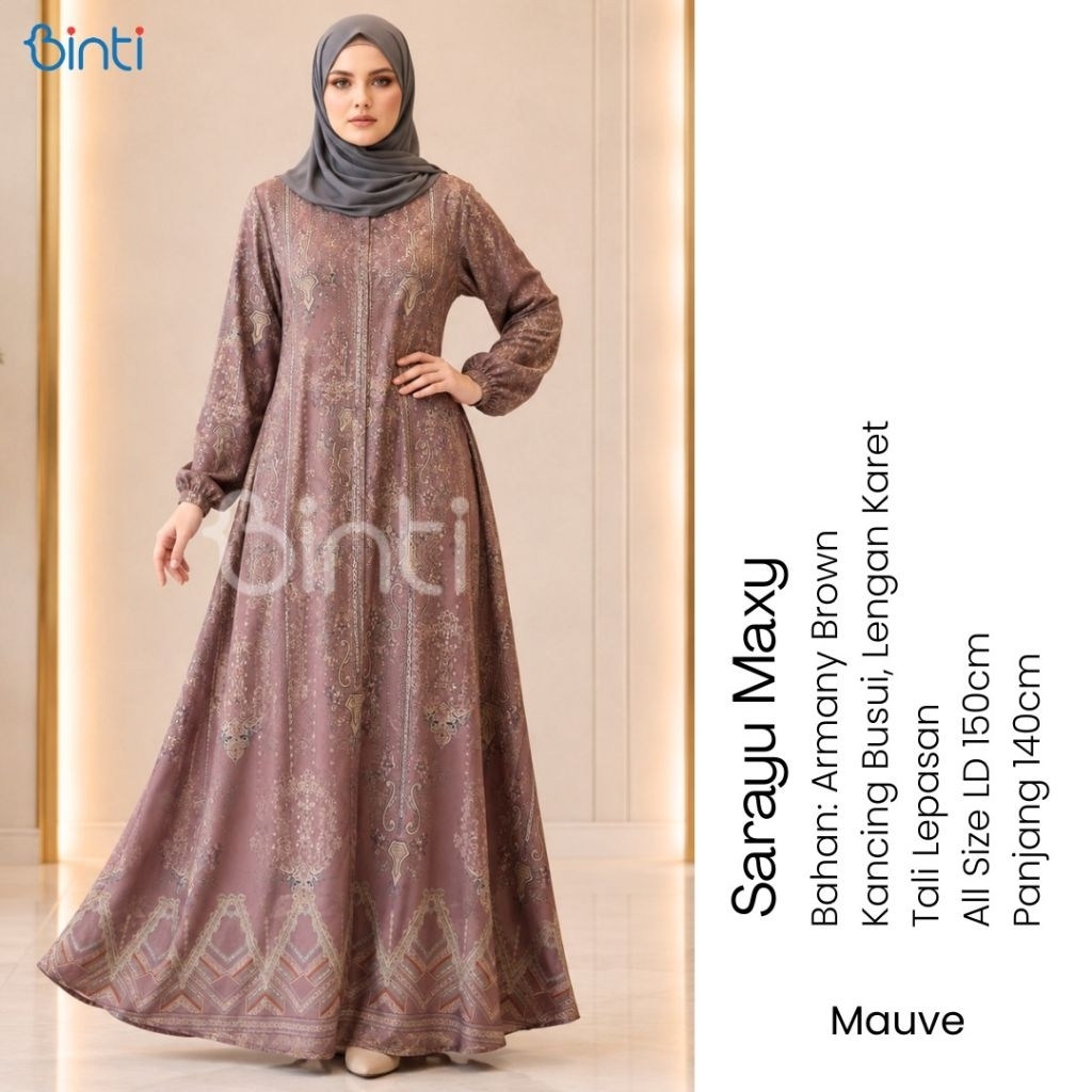 sarayu maxy jumbo gamis jumbo ld 150 ORI binti