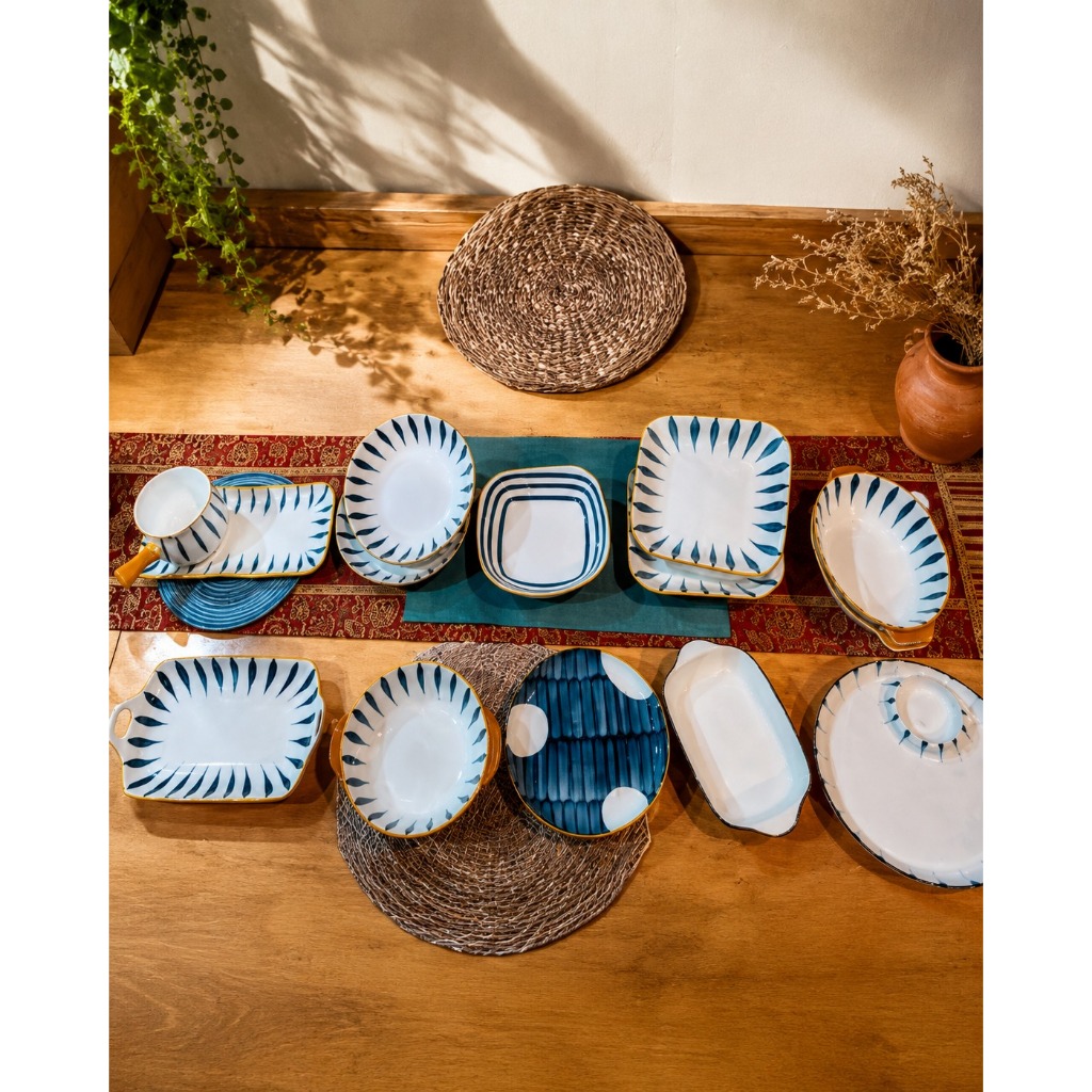 Piring Keramik Jepang / Piring Keramik Bulat Piring Keramik Vintage Jepang Modern Microwave Tahan Pa