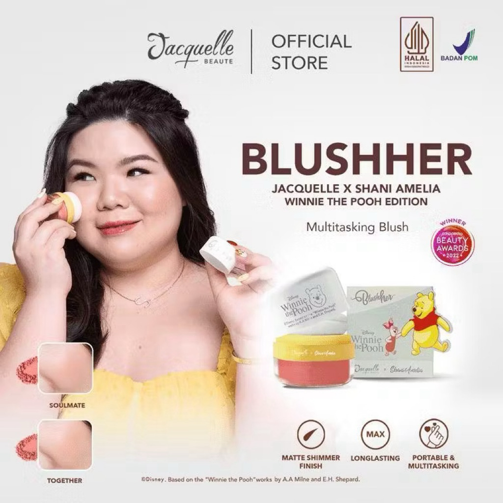 NED Jacquelle BlushHer Blush On x Shani Amelia - Disney Winnie The Pooh - Blush Pipi Pigmented Build