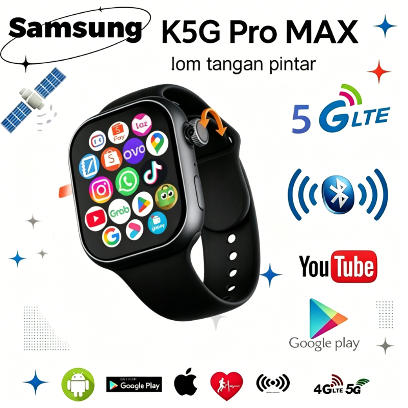 [4G / Hotspot] SAMSUNG S11Pro MAX Smartwatch Sim Card 4+64GB GPS NFC 4G/5G Bisa Nonton Youtube TK Wh
