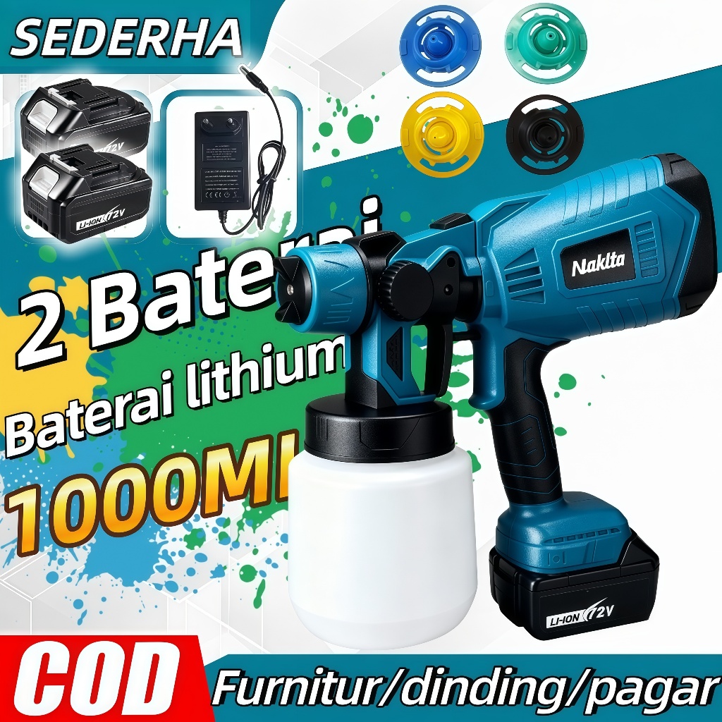 Elektrik Spray gun  Listrik 1000ml Alat Menyemprot Cat Mesin Semprot Cat Kapasitas High Power Pistol