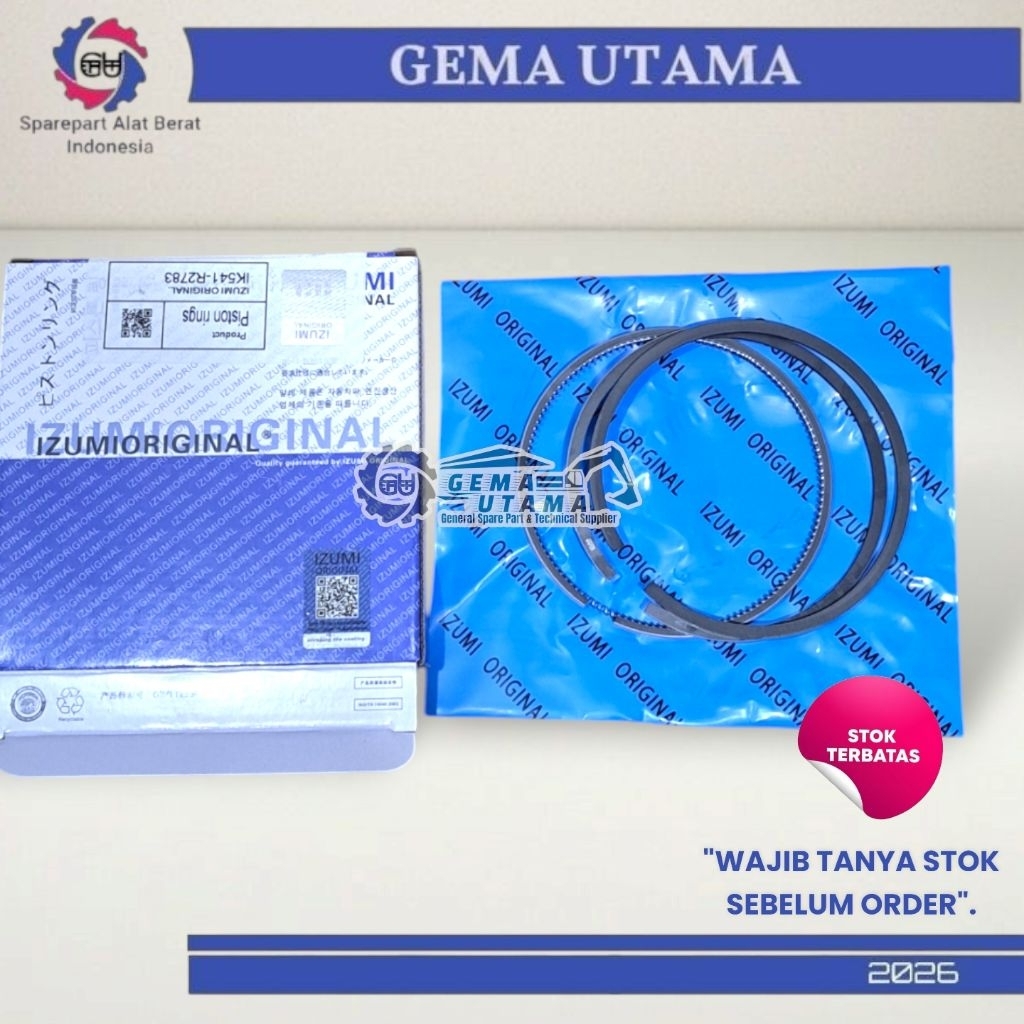 IZUMI ORIGINAL - Ring Piston PC200-6, Engine 6D95L / Ring Piston untuk Excavator Komatsu PC200-6 mes