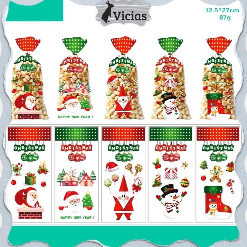 [ECER] Plastik Snack Natal Lucu Bungkusan Hampers Souvenir Parcel Christmas Bags