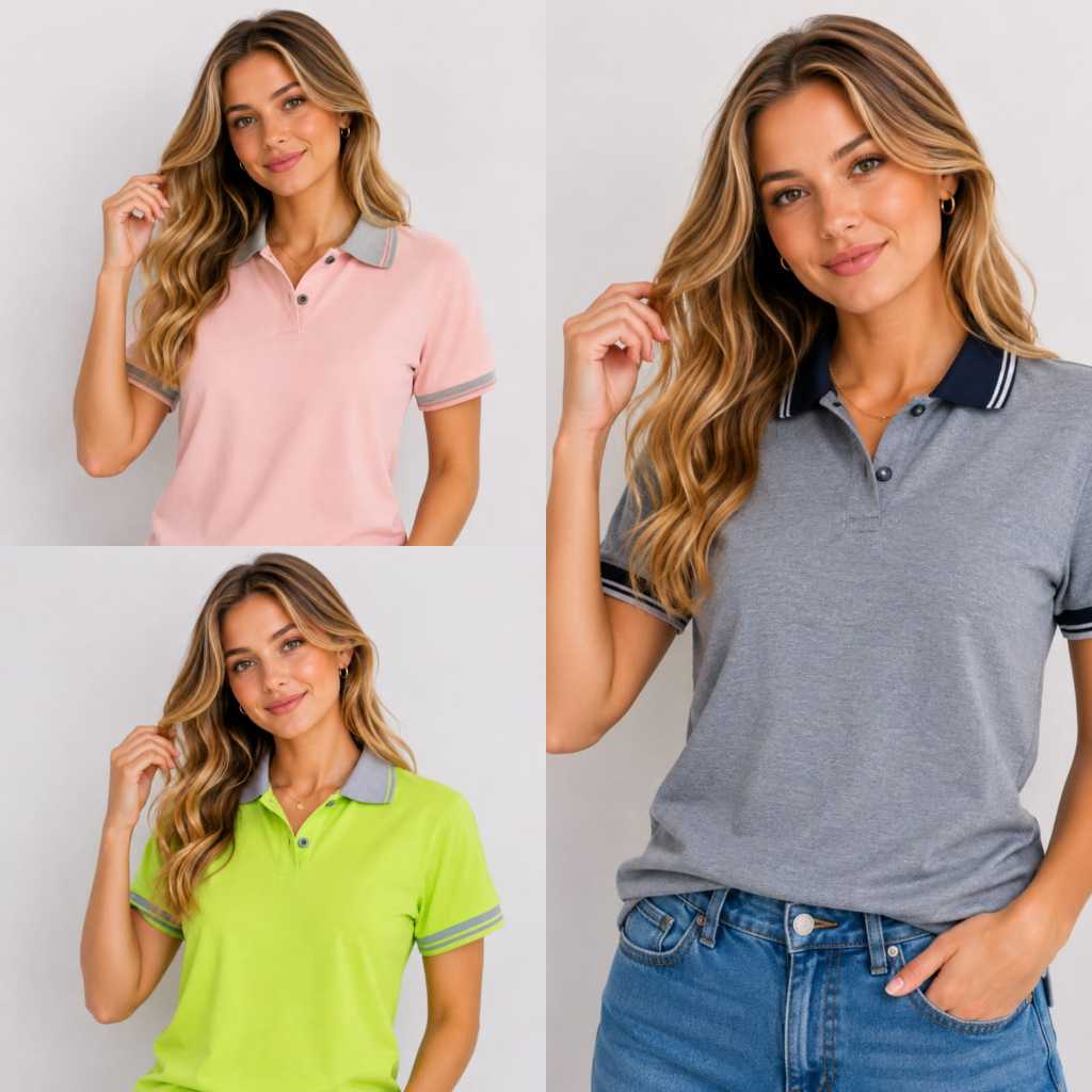 Kaos kerah wanita lengan pendek LIST /Kaos Polo Polos Wanita lengan pendek / Polo Shirt Wanita/ Polo
