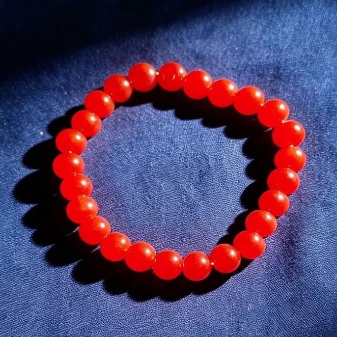 Gelang Giok Merah Batu Merah Delima Bracelet Red Stone