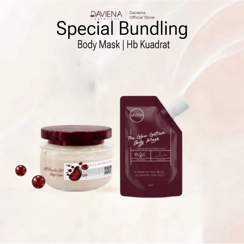 DAVIENA ( Dapat 2 Barang ) REFILL THE GLOW GETTER BODY MASK + HB DOSTING KUADRAT - AA BERICOS GSH Bo