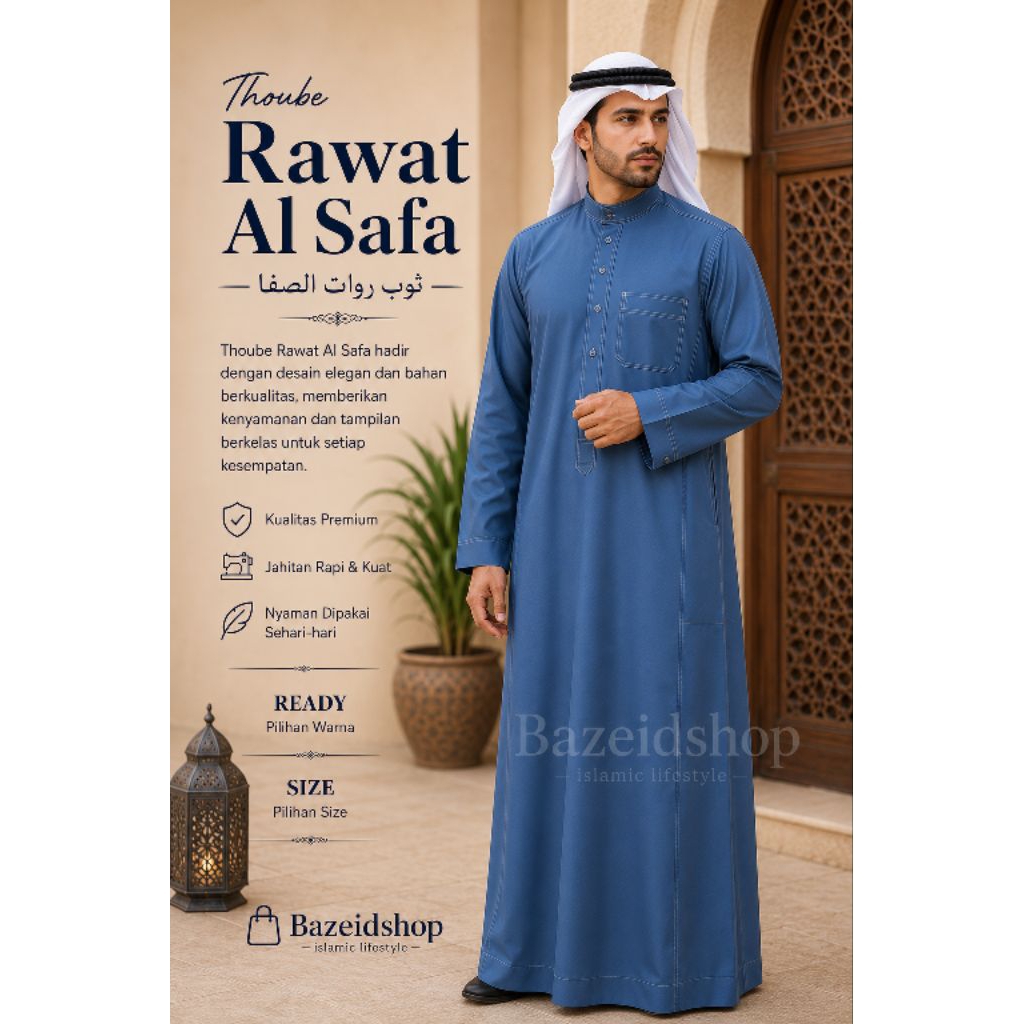 GAMIS LAKI LAKI JUBAH SAUDI PRIA RAWAT AL SAFA ORIGINAL SAUDI