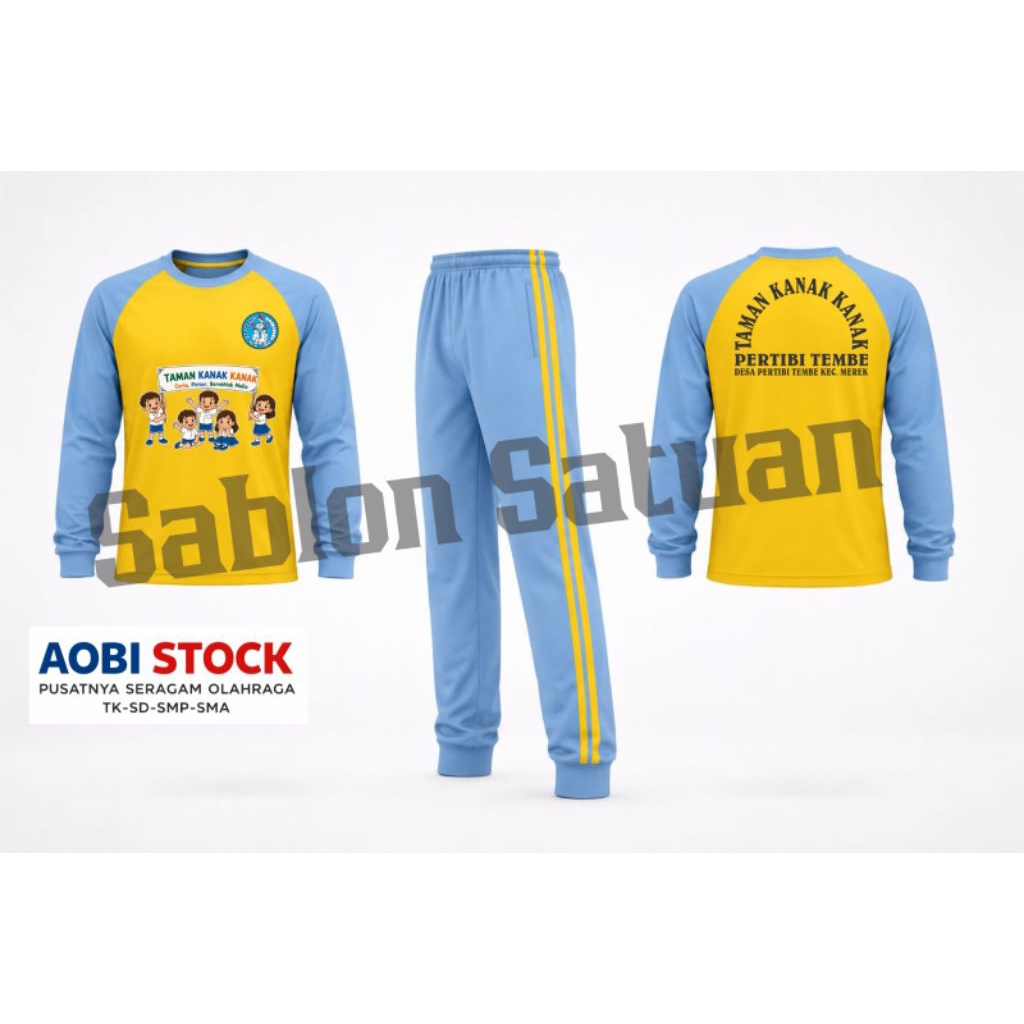 seragam Olahraga TK PAUD Sablon Satuan custom