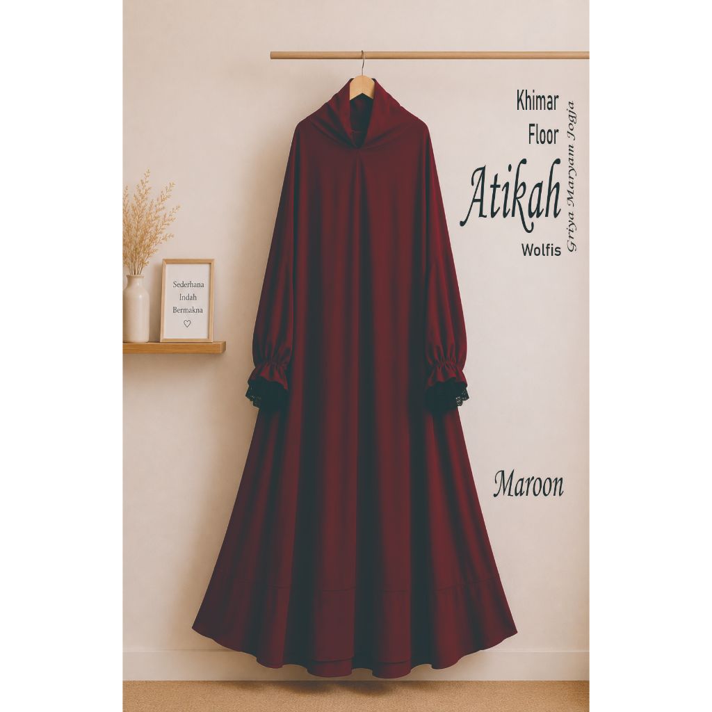 Khimar Floor Wolfis Manset Karet Renda A cincin
