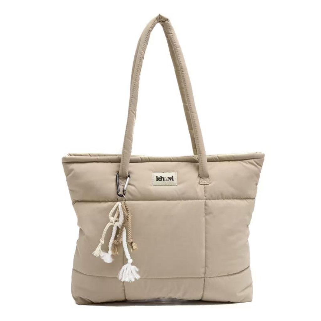 Totebag/ puffy Bag vol I/ tas kuliah Khuvi warna tan baru