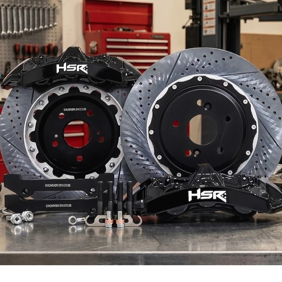 BBK BLACK HSR 6 PISTON MZGT6 FRONT 355X32 DRILLED SLOTTED CIVIC HRV BRV 2016 BBK BREMBO HSR TERBARU