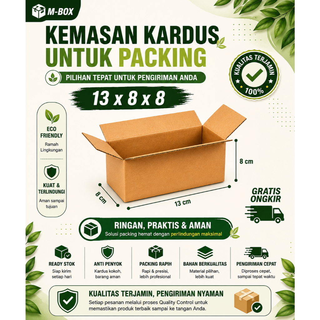 Kardus Packing 13x8x8 cm Tebal | Dus Kirim Barang | Box Olshop Kecil Murah