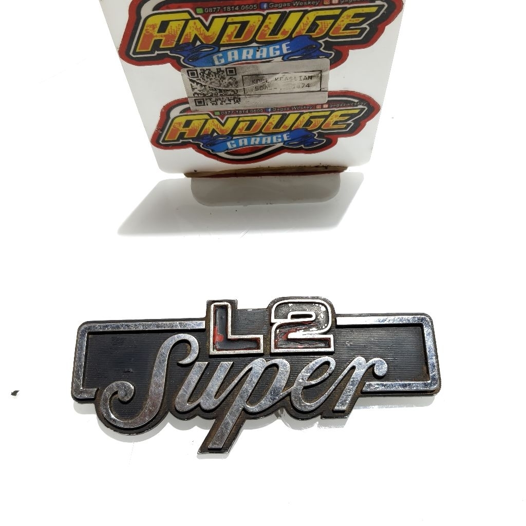 emblem logo tulisan tepong tempong kempol tutup aki kanan Yamaha l2super L2 super l2sn oryginal seco