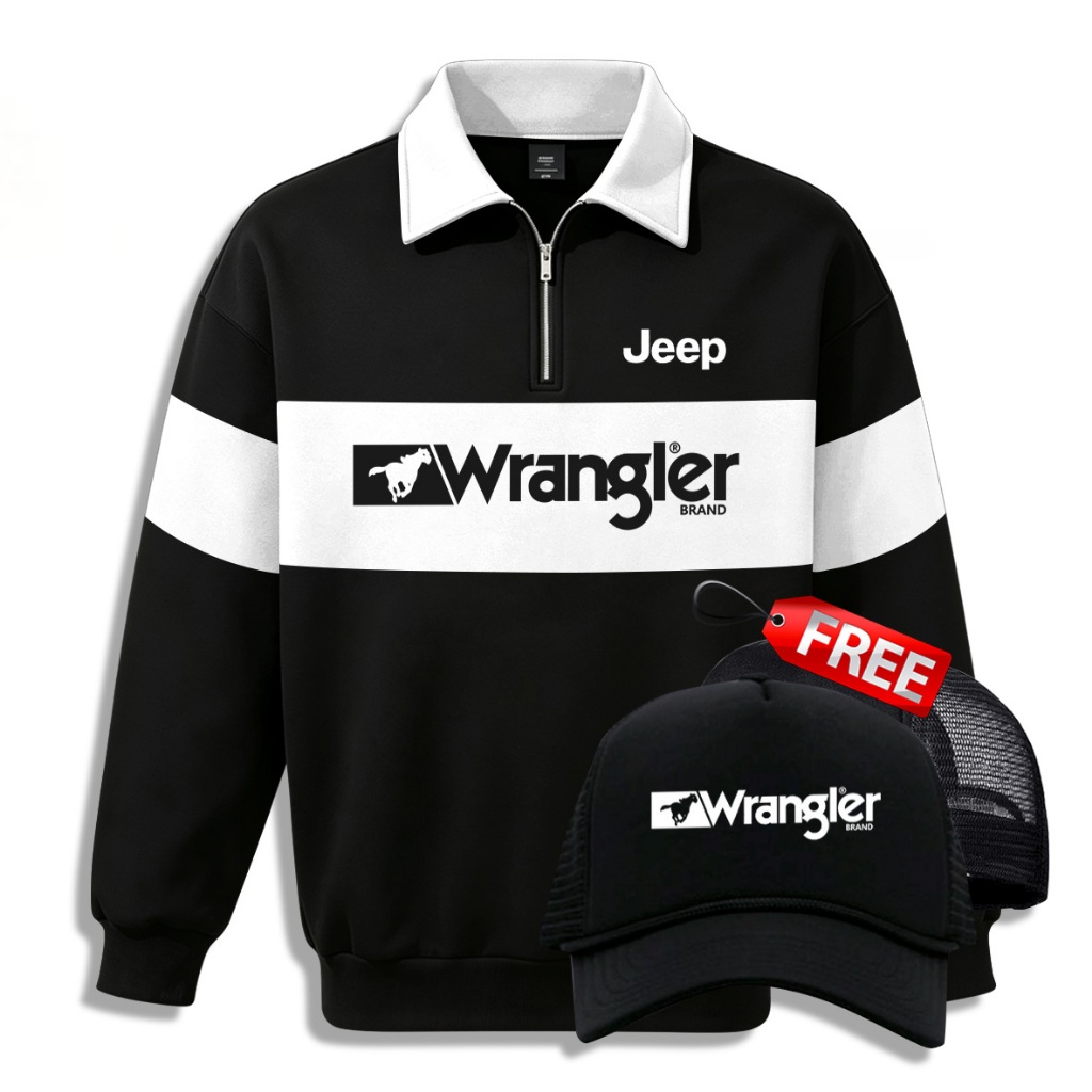Sweater Half Zipper Rugby Jeep Wrangler Basic Casual Unisex All Size - S M L XL XXL 3XL 4XL 5XL