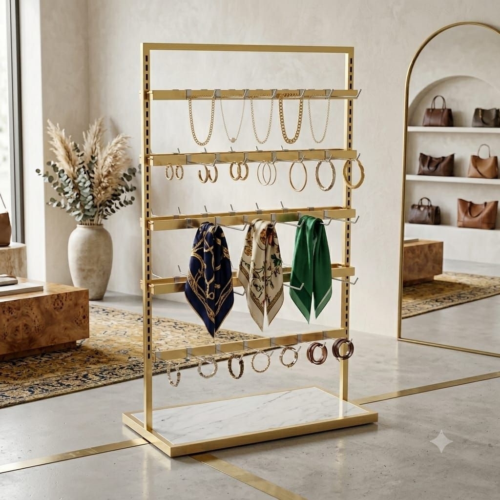Rak Pajangan Aksesoris & Merchandise Gold Series & Rak Display